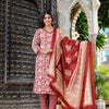 Luxury Cotton Kurta Set - Block Print & Embroidered Detailing