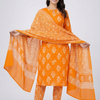 Mango Yellow Floral Booti & Jaal Cotton Unstitched Suit Set